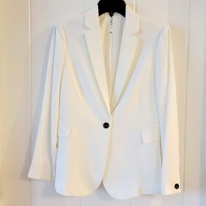 Mural White Single Button Blazer | Small